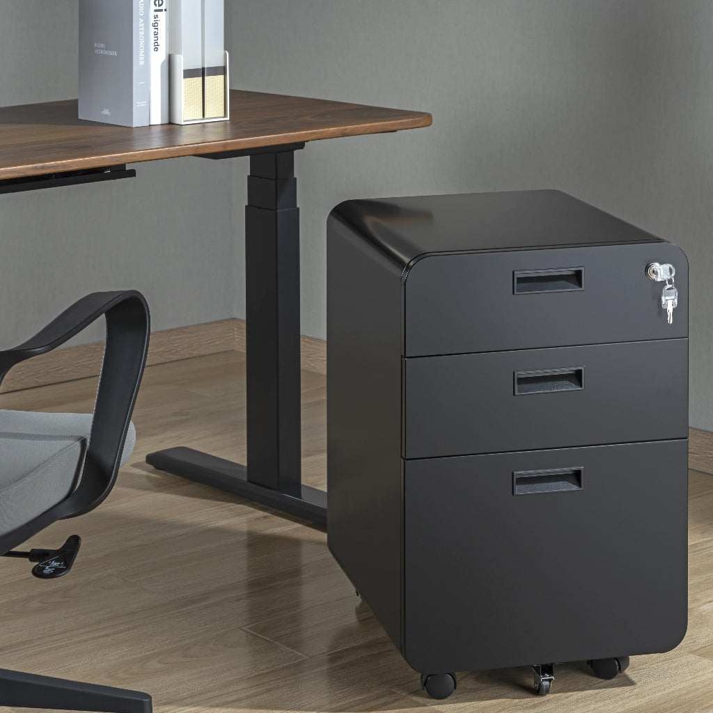 ULTi Vulcan 3-Drawer Mobile Steel Vault Storage Drawer File Cabinet