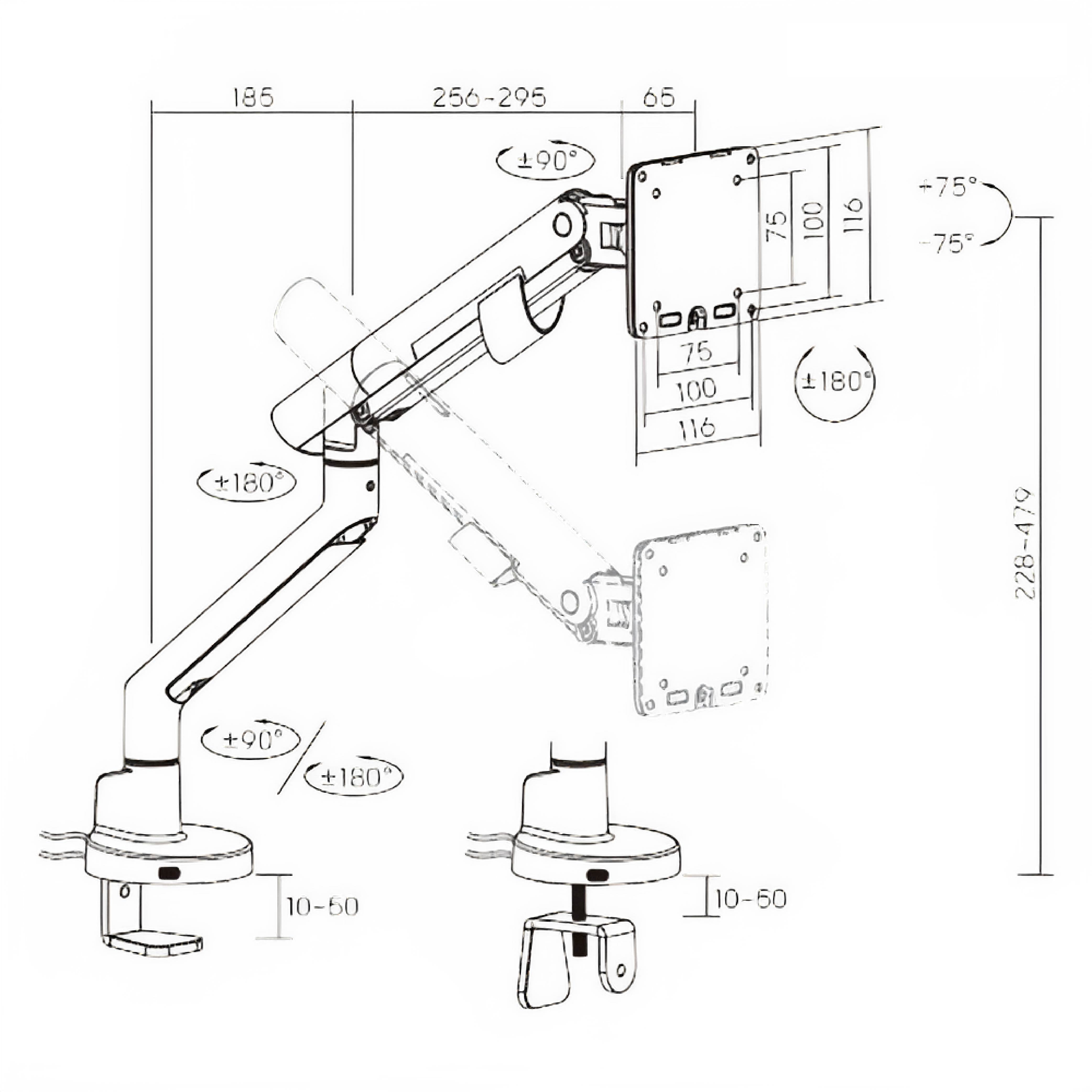 Flex Pro Single Monitor Arm | T17 PRO