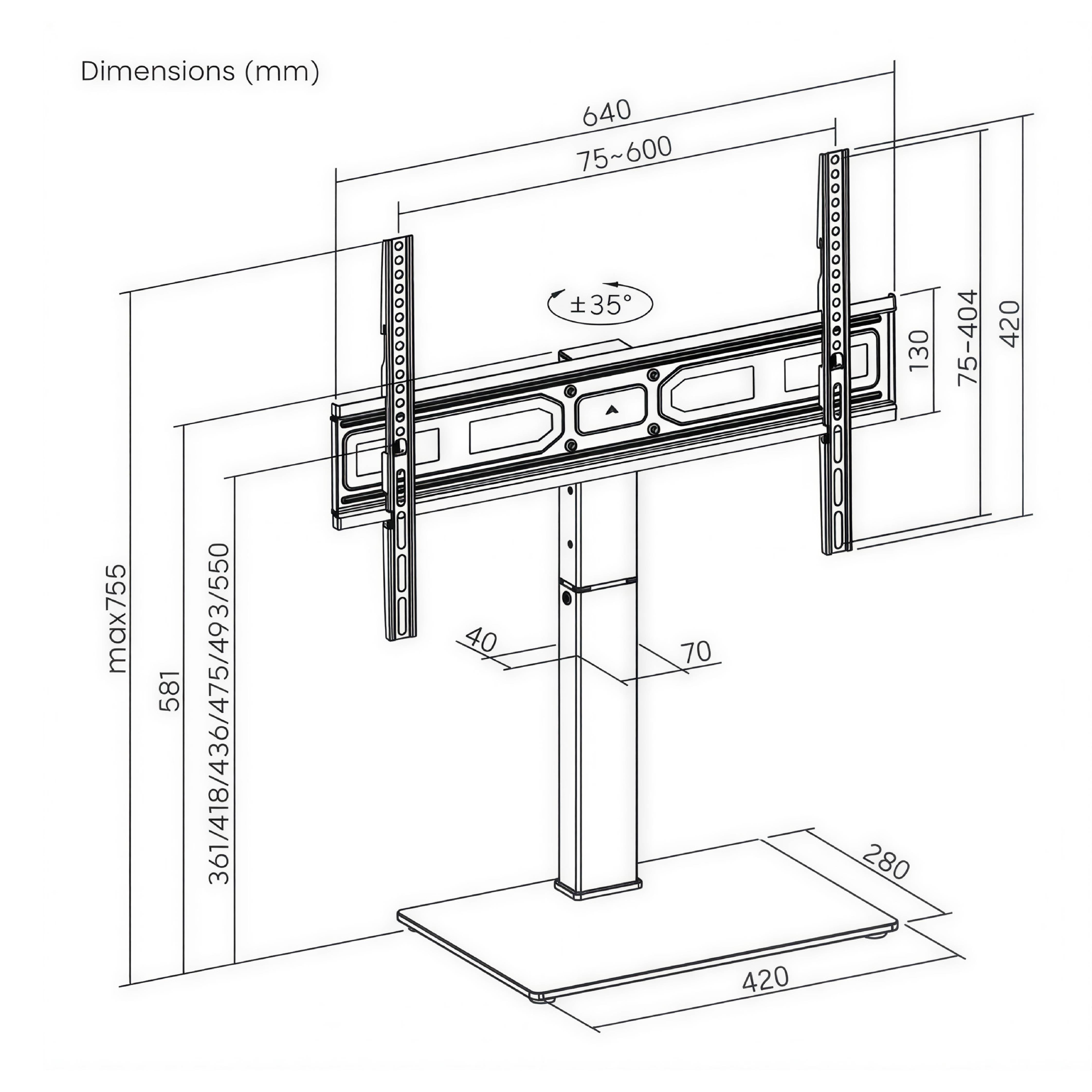 Ergo TV Tabletop Stand | V10