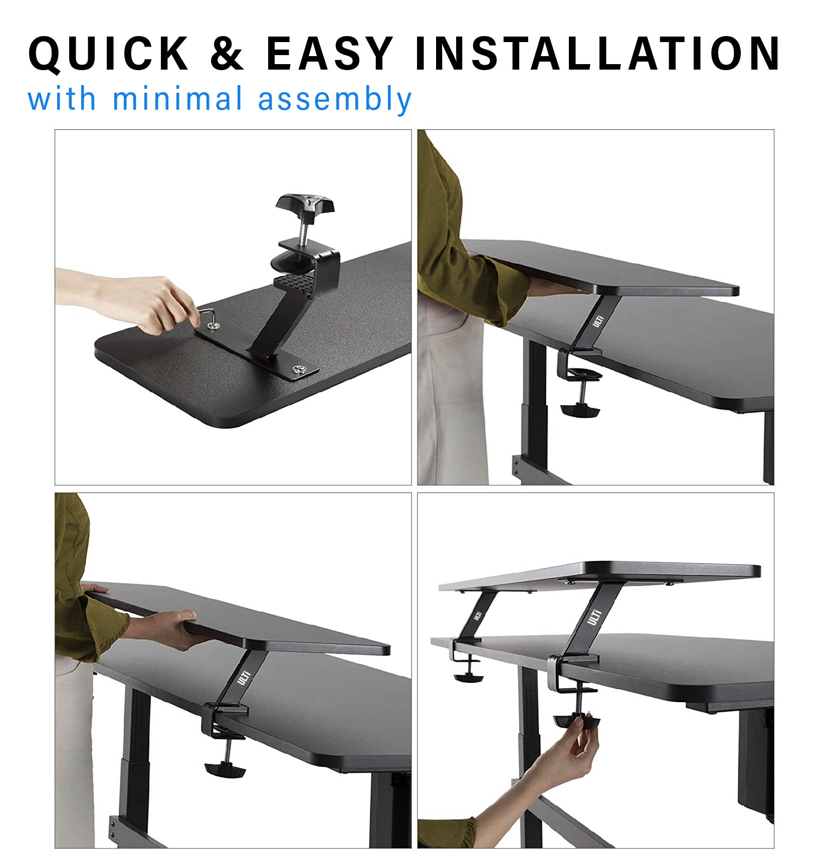 Clamp-On Monitor Riser & Laptop Stand Shelf