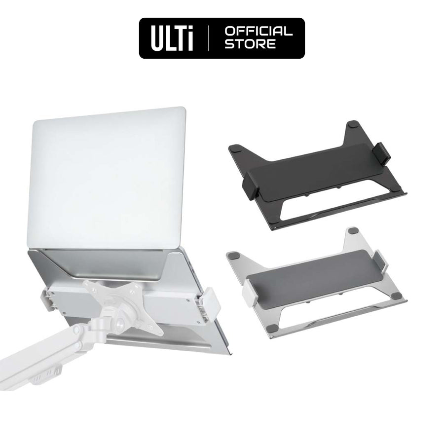 ULTi Laptop Holder, VESA Laptop Mount Tray, Aluminum Design, Fits 11-17 inch Notebook, Compatible w/ Monitor Mount & Arm