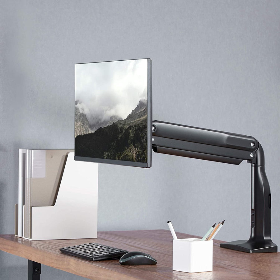 ULTi Ultra Monitor Arm - Fits up to 18kg & 49 inch Ultrawide Monitor, Clamp-on Desk Stand w/ USB Ports & VESA 200x100mm