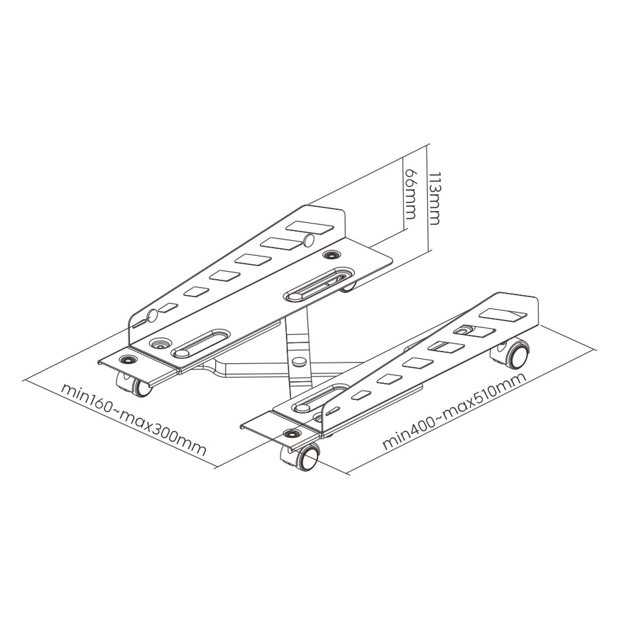 ULTi Heavy-duty CPU Rolling Stand for Gaming PC Tower Desktop ATX-Case, Steel Mount Holder, Lockable Caster Wheels