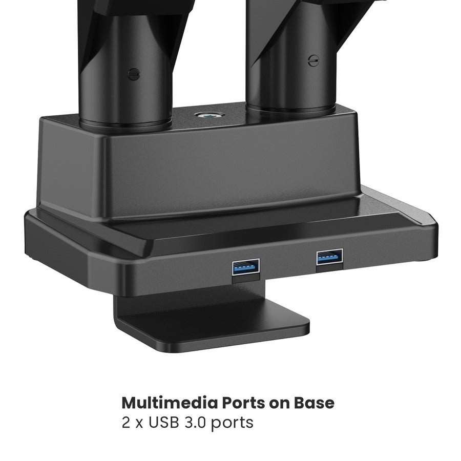 ULTi Vega Heavy Duty Dual Monitor Arm with USB 3.0 Ports, Compatible with 34, 38, 43, 49 Inch Ultrawide & OLED Monitors