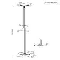 ULTi Free-Standing Universal Speaker Stand, Surround Sound for Satellite & Bookshelf Speakers, Height Adjustable