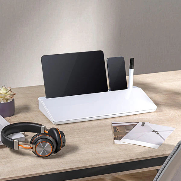 ULTi Deskboard Organizer - Desktop Whiteboard with Pen, Phone & Tablet Holder Stand & Hidden Storage Compartment
