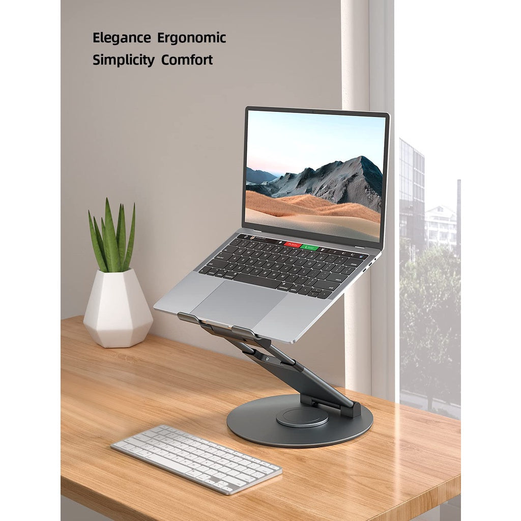 ULTi Atlas Standing Laptop Stand for Desk | 360° Rotation | Adjustable Height | Swivel & Foldable | Ergonomic Riser