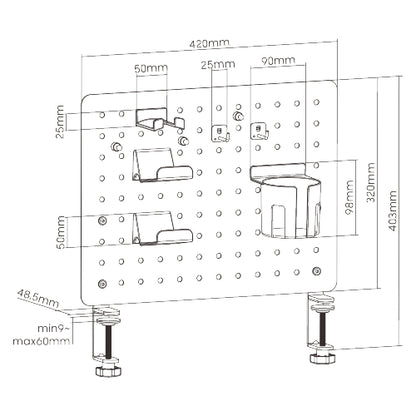Clamp-On Desk Pegboard Holder | C66