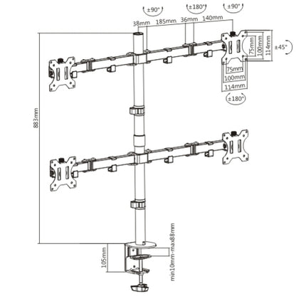 ULTi Evo Quad Monitor Mount Desk Stand