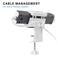 ULTi Power Strip Holder, C-Clamp on Desktop Table, AC Outlet Extension Cord Desk Mount with Cable Management