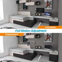 ULTi Stealth Monitor Wall Mount, Gas Spring Built-in Full Motion Arm for Flat & Curved Screen, VESA, Cable Management, up to 32'
