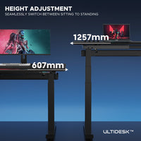 ULTIDESK™ Xtreme Standing Desk | Integrated RGB Lightstrip | Ultra Frame | Height Adjustable | Magnetic Cable Management