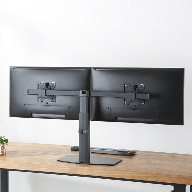 ULTi Ergo Dual Free Standing Monitor Mount Desk Stand, Spring Height Adjustable Monitor Arm for Screens up to 32 inches