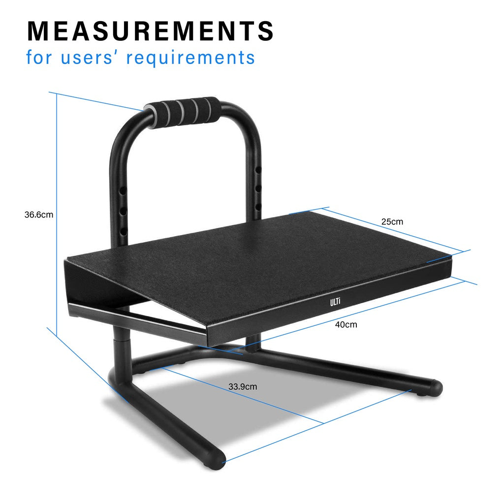 ULTi Everest Foot Rest - Ergonomic, Height Adjustable & Anti Slip Footrest Relief Platform - Made for Standing Desk