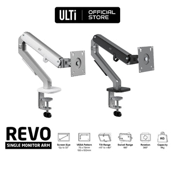 ULTi Revo Single Monitor Arm | Fits most 32 inch Screens | VESA Compatible