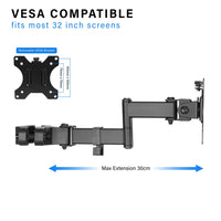 ULTi Universal Full Motion Pole Mount Bracket Monitor Arm, 75 & 100mm VESA Plate, Fits 17 to 32 inch Monitor & TV Screen