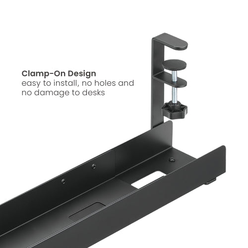 ULTi Ark Easy Access Clamp-On Cable Management Organizer Tray, Extendable & No-Drill Design, Made for Standing Desk