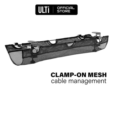 ULTi Clamp-on Mesh Cable Management Organiser Sleeve, Under-Desk Wire, Cables, Extension Socket & Cord Organizer