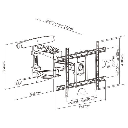 ULTi Vega Heavy Duty Full-Motion TV Wall Mount Bracket