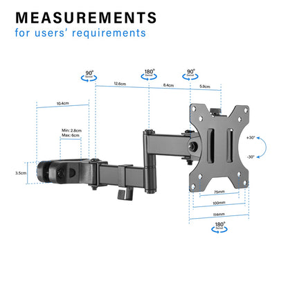 ULTi Universal Full Motion Pole Mount Bracket Monitor Arm