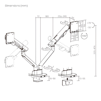 Flex Pro Dual Monitor Arm | T18 PRO