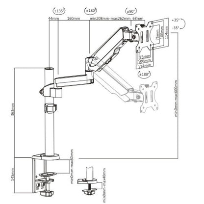 Aero Single Monitor Arm | T28