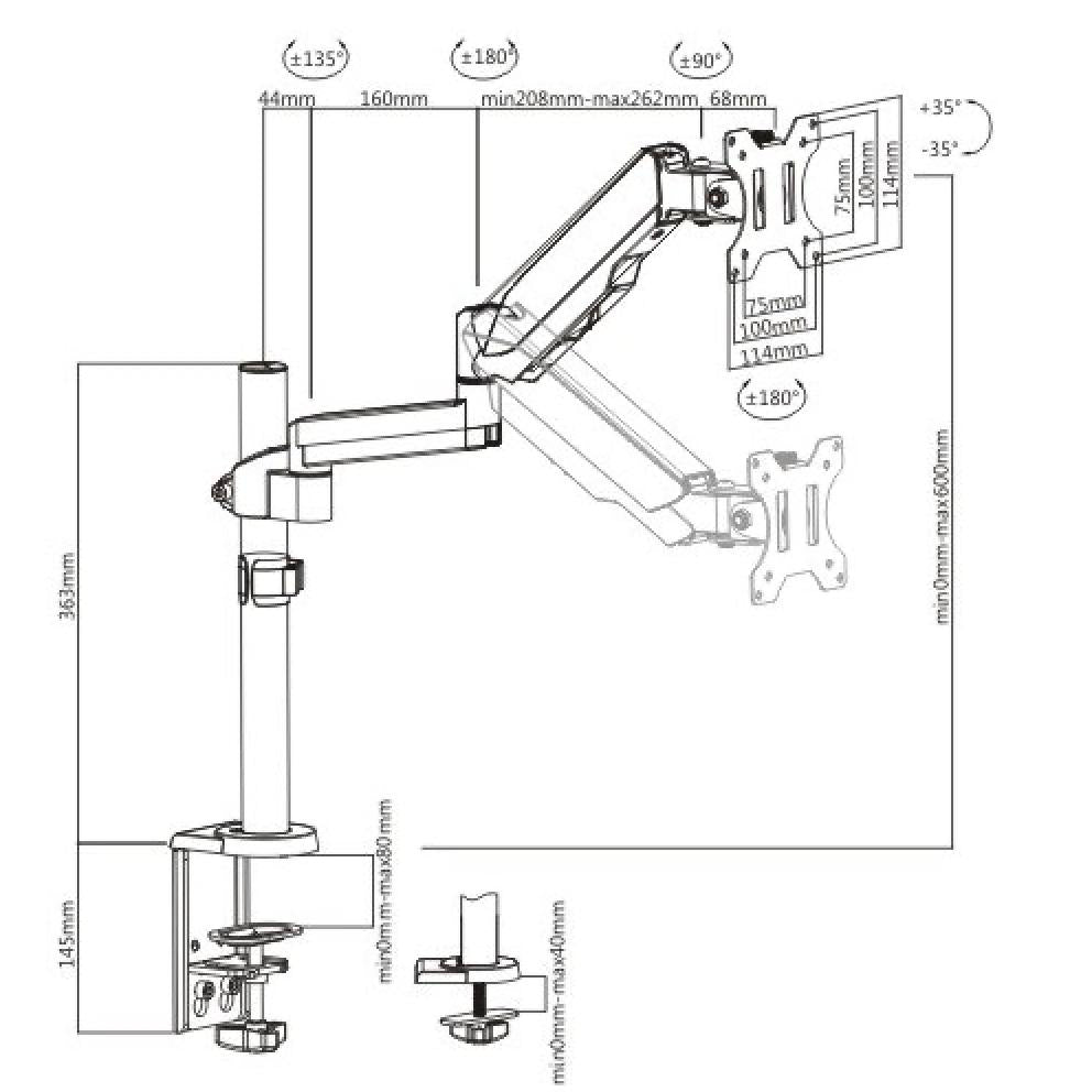 Aero Single Monitor Arm | T28