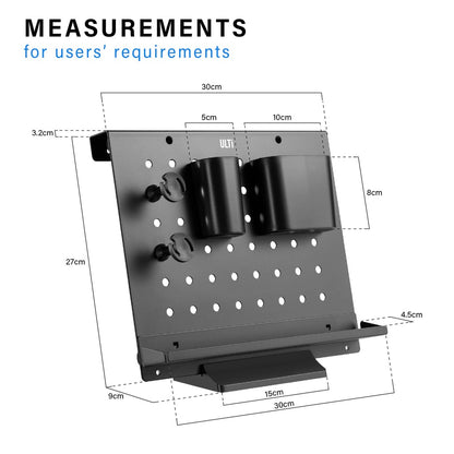 ULTi Aluminum Desk Organizer, Modular Pegboard | C10