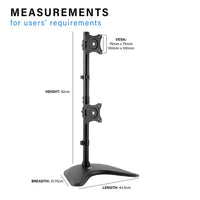 ULTI Evo Dual LCD 13 to 32 inch Monitor Vertical Desk Stand, Free-Standing Mount for 2 Screens
