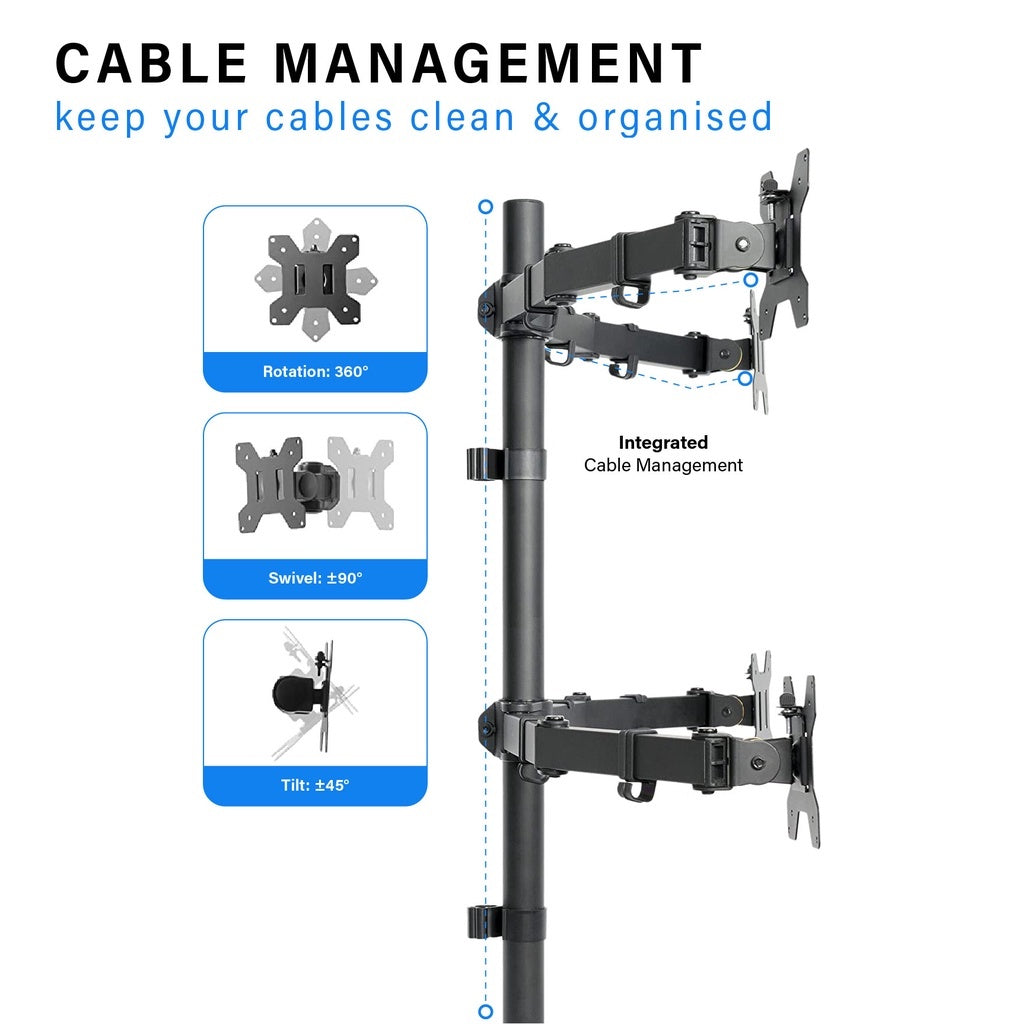 ULTi Evo Quad Monitor Mount Desk Stand