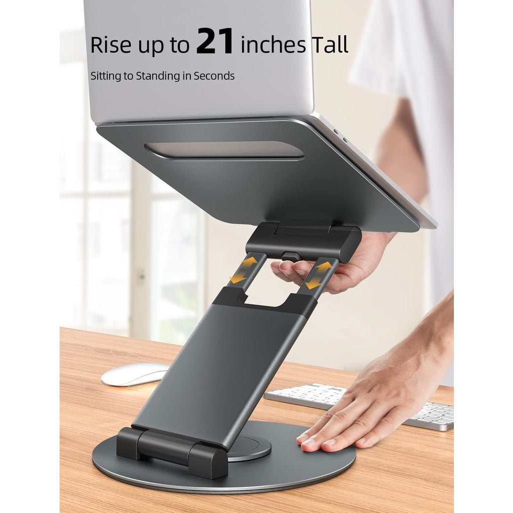ULTi Atlas Standing Laptop Stand for Desk | 360° Rotation | Adjustable Height | Swivel & Foldable | Ergonomic Riser