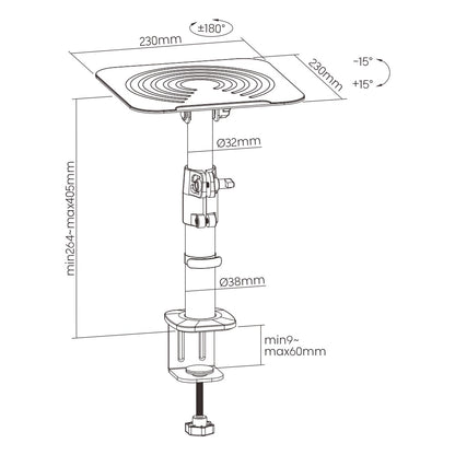 Desktop Clamp-On Studio Speaker Stand | C39