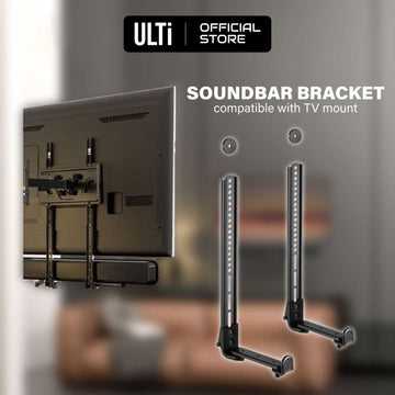 ULTi Soundbar Bracket Speaker Mount w/ Non-Slip Base, Above or Below Wall Mounted TV, Fits Most VESA Patterns, 15kg Load