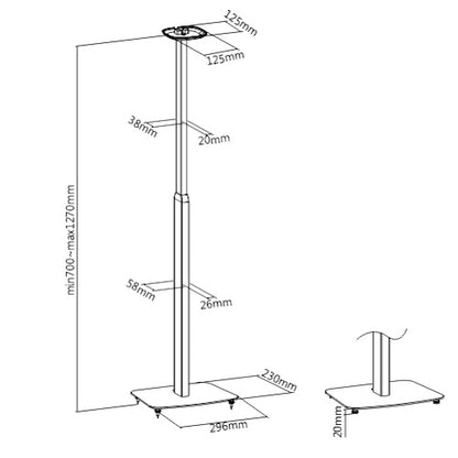 ULTi White Speaker Floor Stand for Sonos One, SL