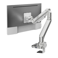 ULTi Vulcan Heavy Duty Desk Monitor Arm, USB-A & USB-C Ports - Polished Silver & Matte White