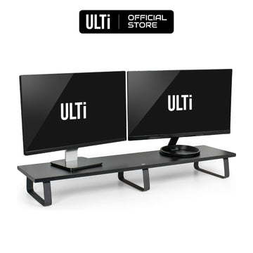ULTi Extra Long Monitor Riser Stand, Wood & Steel Desktop, Ergonomic Desk Organizer for Dual Screens or Laptops - 100cm