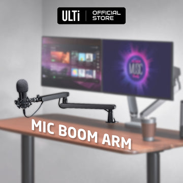 ULTi Mic Boom Arm, 360° Rotatable w/ Cable Management, Microphone Stand for Recording, Podcast, Gaming & Streaming