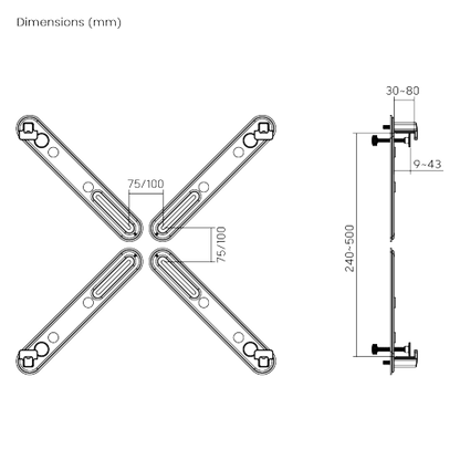 ULTi VESA Adapter Kit for 17”-32” Non-VESA Monitors