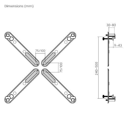 ULTi VESA Adapter Kit for 17”-32” Non-VESA Monitors