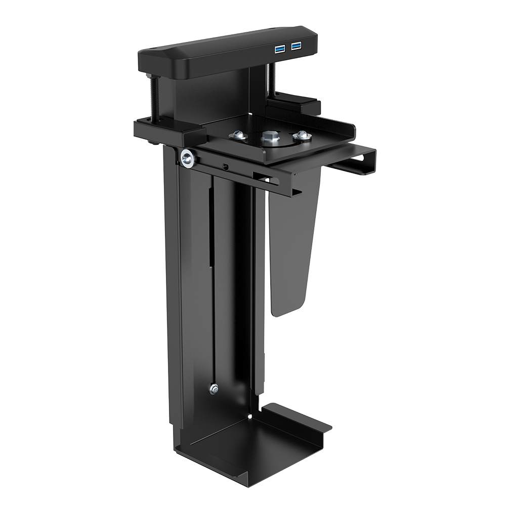 ULTi Clamp-On PC Holder with USB 3.0 Ports - No Drilling Required - Wa