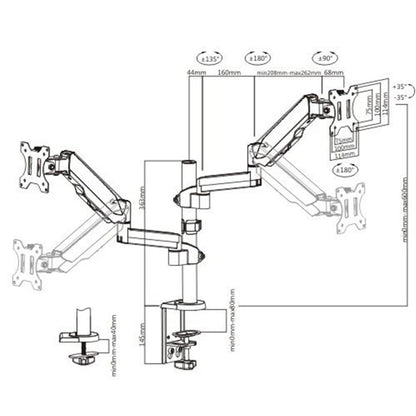 Aero Dual Monitor Arm | T29