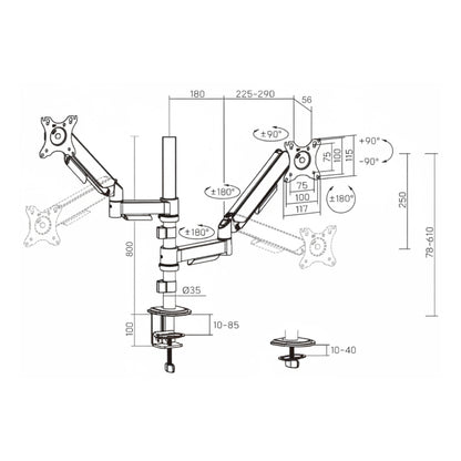 Apex Stacking Dual Monitor Arm | T23