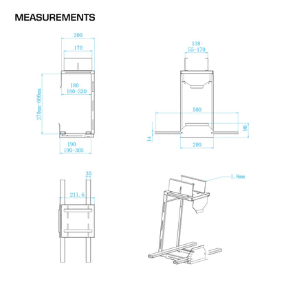 Arc Pro Under-Desk Rail Mounted PC Holder