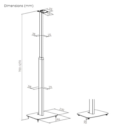 ULTi Height Adjustable Speaker Floor Stand for Sonos Era 300