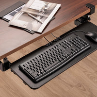 ULTi Clamp-on Keyboard Tray for Standing Desk, Under Desk Pull Out, Adjustable Height