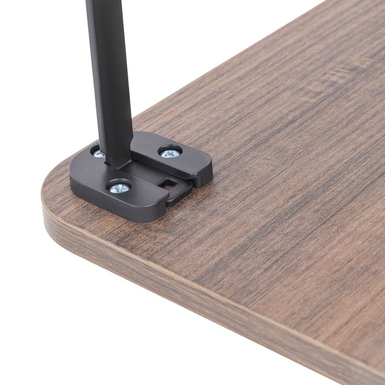 ULTi Teak Wood & Steel Monitor Riser Stand | Ergonomic Design | Walnut Desk Organizer | Elevate Monitor & Laptop