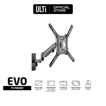 ULTi Evo Gas Spring TV & Monitor Wall Mount for 21 to 55 inch Screens