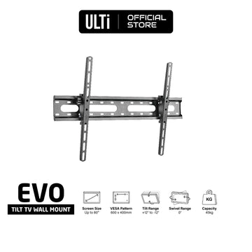 ULTi Evo Tilt TV Wall Mount - Universal Low Profile TV Mount Bracket for 40" - 80" Flat & Curved