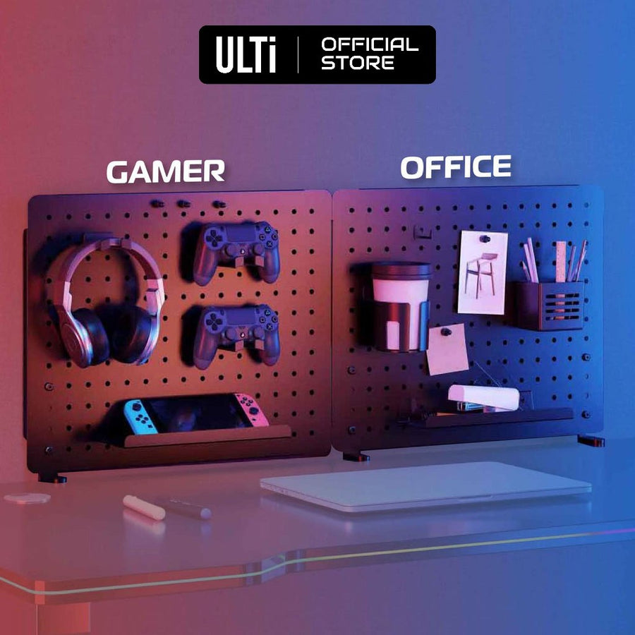ULTi Pegboard Panel & Accessories Bundle - Desk Organizer | No Drill | Wall Board | Home Decor Accessories