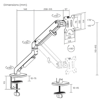 ULTi Revo Pro [Black Edition] Single Monitor Arm